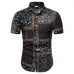 FFXZSJ Brand 2019 summer Men's short sleeve Linen shirt printing floral shirt Lapel Casual Shirts Hawaii European size 26 color