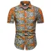 FFXZSJ Brand 2019 summer Men's short sleeve Linen shirt printing floral shirt Lapel Casual Shirts Hawaii European size 26 color