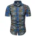 FFXZSJ Brand 2019 summer Men's short sleeve Linen shirt printing floral shirt Lapel Casual Shirts Hawaii European size 26 color