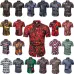 FFXZSJ Brand 2019 summer Men's short sleeve Linen shirt printing floral shirt Lapel Casual Shirts Hawaii European size 26 color