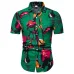 FFXZSJ Brand 2019 summer Men's short sleeve Linen shirt printing floral shirt Lapel Casual Shirts Hawaii European size 26 color