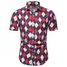 FFXZSJ Brand 2019 summer Men's short sleeve Linen shirt printing floral shirt Lapel Casual Shirts Hawaii European size 26 color