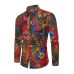 Fashion Spring Autumn Casual Men Shirt Slim Fit Flower Print Linen Shirt Long-sleeved Shirts Male Floral Social Masculina M-5XL