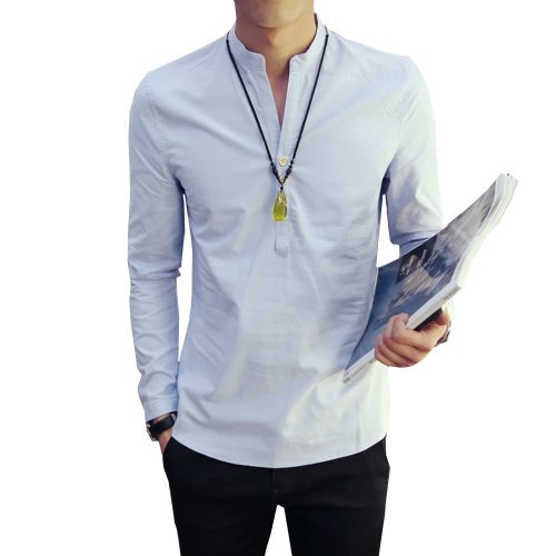 Hot Sale 2018 summer new style Chinese vintage style men shirt v-neck Long sleeve cotton linen shirt plus size clothing 4XL