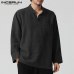 INCERUN 2019 Mens Shirt Retro Long Sleeve V-neck Cotton Linen Men Tops Autumn Plus Size Chinese Style Loose Casual Shirts Camisa