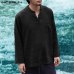 INCERUN 2019 Mens Shirt Retro Long Sleeve V-neck Cotton Linen Men Tops Autumn Plus Size Chinese Style Loose Casual Shirts Camisa