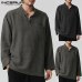 INCERUN 2019 Mens Shirt Retro Long Sleeve V-neck Cotton Linen Men Tops Autumn Plus Size Chinese Style Loose Casual Shirts Camisa