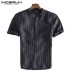 INCERUN Mens Striped Short Sleeve Dress Shirts High Quality Cotton Linen Breathable Soft Classic Shirt Chinese Retro Vintage