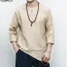 INCERUN New 2019 Plus Size Men's Shirts Long Sleeve Solid Irregular Chinese Style Shirt Men Cotton Linen Vintage Casual Chemise