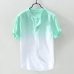 JAYCOSIN Shirts Summer 19new Men Breathable Collar Hanging Dyed Gradient Linen Shirt Beach blouses Cool Eid Holidays clothes 507