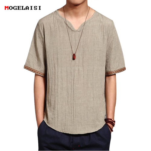 Linen Men Shirts Chinese Culture Men's Shirt Slim Short Sleeve Brand 2018 Summer Men Shirts Breathable Asian Plus size 5XL 1601