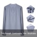 Long Sleeve Tee Shirt Men 2019 Spring Summer New Top Stand Collar Slim Casual Linen Solid Color Half Open Shirts Office Tops