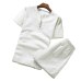 MFERLIER Summer shirt men Large size 5XL 6XL 7XL 8XL 9XL Cotton linen Bust 105-155cm shirt men 5 Colors