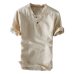 Men Tops Casual Shirts Cotton Linen Shirts Men Pullover White Solid Short Sleeve Summer Vacation Clothes Slim Fit Camisa Chemise