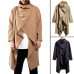 Men Trench Coat Cotton Long Sleeve Scarf Collar Hip-hop Jacket Coats Men Cloak Outerwear Punk Style Streetwear DA066