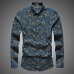 Men shirt Floral printing long sleeve shirts men clothes flowers printed shirts vintage Linen Casual Men Shirt new Spring S2004