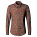 Men shirt Floral printing long sleeve shirts men clothes flowers printed shirts vintage Linen Casual Men Shirt new Spring S2004