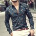 Men shirt Floral printing long sleeve shirts men clothes flowers printed shirts vintage Linen Casual Men Shirt new Spring S2004