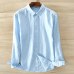 Men's 100% pure linen long-sleeved shirt men brand clothing men shirt S-3XL 5 colors solid white shirts men camisa shirts mens