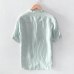 Men's Baggy Stripe Cotton Linen Short Sleeve Button Pocket Shirts Tops Blouse M-3XL camisas hombre manga larga #30