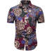 Mens Hawaiian Shirt Male Casual camisa masculina Printed Beach Shirts Short Sleeve brand clothing Free Shipping Asian Size 5XL