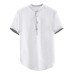 Men's Shirt Tops chemise Summer Baggy Solid Cotton Linen Short Sleeve Button Plus Size Shirt Tops Blouse Men camisas de hombre