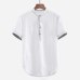 Men's Shirt Tops chemise Summer Baggy Solid Cotton Linen Short Sleeve Button Plus Size Shirt Tops Blouse Men camisas de hombre