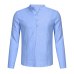 Men's Shirts Cotton Linen Shirt Men Long Sleeve V Neck Button Up Shirts Male Casual Business Fit Blouse Men Shirt style 2019