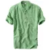 Mens Shirts Fashion 2019 Summer Short Sleeve Slim Cotton Linen Loose Shirts Male White Color Casual Shirts Plus Size Tops Y001