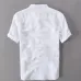 Mens Shirts Fashion 2019 Summer Short Sleeve Slim Cotton Linen Loose Shirts Male White Color Casual Shirts Plus Size Tops Y001