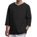 Men's Summer New Pure Cotton And Hemp Top Comfortable Fashion Blouse Top