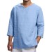 Men's Summer New Pure Cotton And Hemp Top Comfortable Fashion Blouse Top