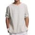 Men's Summer New Pure Cotton And Hemp Top Comfortable Fashion Blouse Top