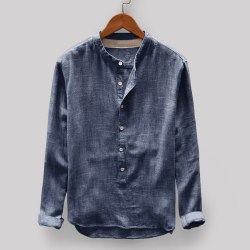 NEW fashion Mens sweatshirt Autumn Winter Button Casual Linen and Cotton Long Sleeve Top Blouse oversized sweatshirt sudaderas