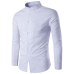 New Arrival Men's Chinese Tradition Style Shirt Male Solid Color Mandarin Collar shirts Long Sleeve cotton linen Casual Shirt