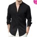 New Men's Long Sleeve Solid Cotton Linen Casual Shirts Shirt V-Neck Cotton Chinese Style Summer Beach Top