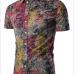 New Summer Men's Slim Casual Cotton Linen Printing flower short-sleeve shirts /Male flax fabric thin casual Pattern Hawaii Tops