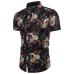 New Summer Men's Slim Casual Cotton Linen Printing flower short-sleeve shirts /Male flax fabric thin casual Pattern Hawaii Tops