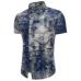 New Summer Men's Slim Casual Cotton Linen Printing flower short-sleeve shirts /Male flax fabric thin casual Pattern Hawaii Tops