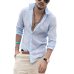 Plus Size Shirts Cotton Linen Men Shirt Long Sleeve Summer Style Hawaiian Shirts Sexy Slim Fit Men Clothes New Arrival C01