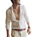 Plus Size Shirts Cotton Linen Men Shirt Long Sleeve Summer Style Hawaiian Shirts Sexy Slim Fit Men Clothes New Arrival C01