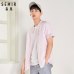 SEMIR Mens Soft Cotton Linen Collarless Shirt Men Short Sleeve Shirt in Regualr Fit Men's Casual Shirts Male Top Summer Clothes