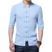 SHOKOTANO Chinese Style Linen Shirt Men Half Sleeve Solid Retro Tang Costume Shirt