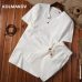 (Shirt + shorts) 2019 autumn High quality men shirt Cotton and linen shirts Short sleeve men's casual fashion shirts men M-5XL