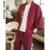 Sinicism Store 2019 Cotton Linen Men Shirts Kimono Male Chinese Japan Style Embroidery Three Quarter Sleeve Open Stitch Shirts