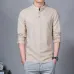 Sinicism Store Cotton Linen Men Shirts Man Long Sleeve Solid Color Stand Collar Chinese Clothes Male Big Size Casual Shirts