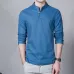 Sinicism Store Cotton Linen Men Shirts Man Long Sleeve Solid Color Stand Collar Chinese Clothes Male Big Size Casual Shirts
