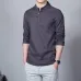 Sinicism Store Cotton Linen Men Shirts Man Long Sleeve Solid Color Stand Collar Chinese Clothes Male Big Size Casual Shirts