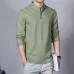 Sinicism Store Cotton Linen Men Shirts Man Long Sleeve Solid Color Stand Collar Chinese Clothes Male Big Size Casual Shirts
