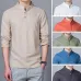 Sinicism Store Cotton Linen Men Shirts Man Long Sleeve Solid Color Stand Collar Chinese Clothes Male Big Size Casual Shirts